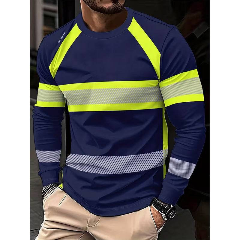 ⏳Time-Limited Special⏰Men's High Visibility Round-Neck Top – Breathable & reflective – Perfect for work, cycling or night activities – safe and comfortable 🌙💪✨