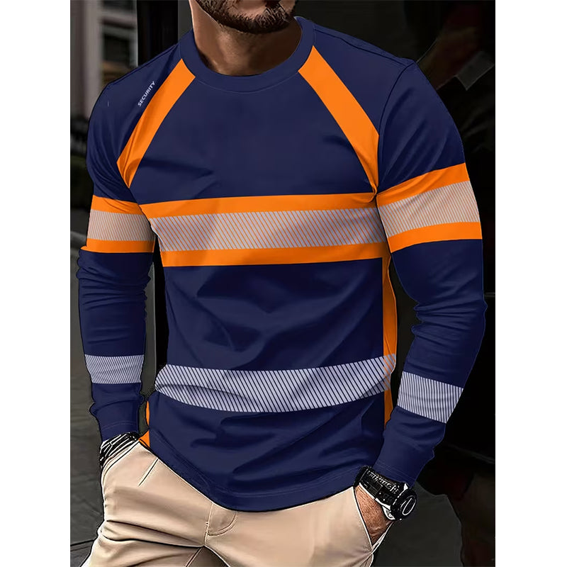 ⏳Time-Limited Special⏰Men's High Visibility Round-Neck Top – Breathable & reflective – Perfect for work, cycling or night activities – safe and comfortable 🌙💪✨