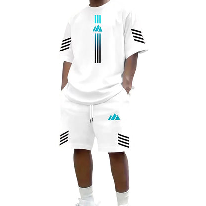 ⏳Time-Limited Special⏰Men's Summer T-Shirt & Shorts Two-Piece Set – Gradient Design & Breathable Fabric ☀️