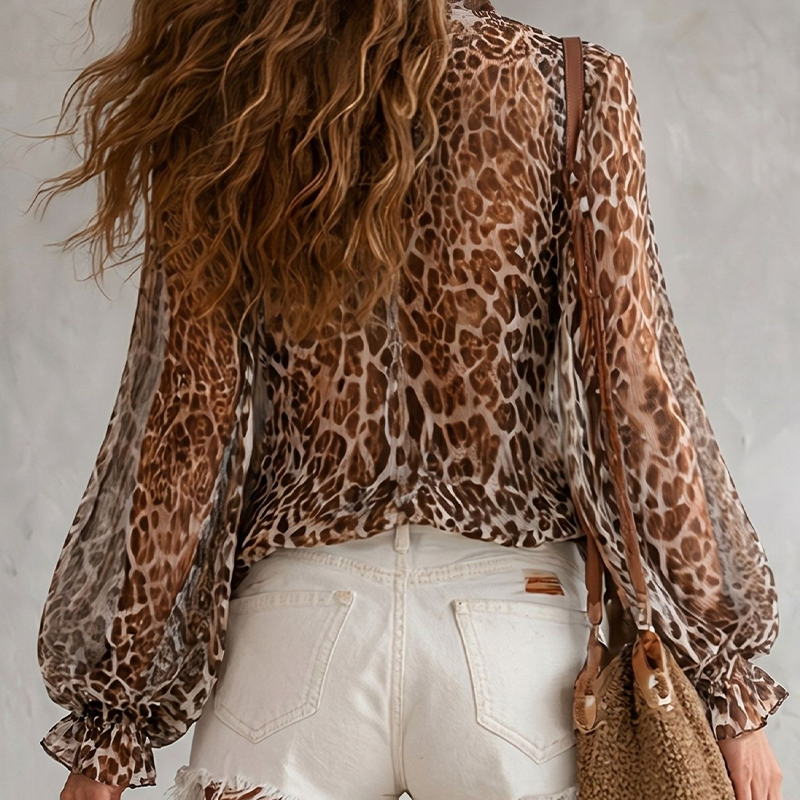 ⏳Time-Limited Special⏰Leopard V-Neck Tie Top – Wild Feminine Flair ⏰