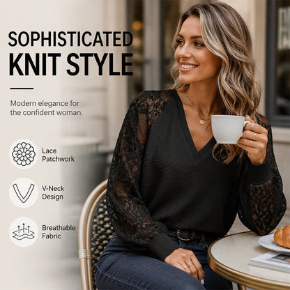 💥Women's Elegant V-Neck Knit Sweater