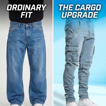 Slim Fit Denim Cargo Pants