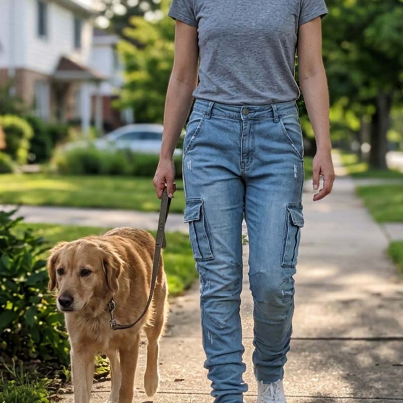 Slim Fit Denim Cargo Pants