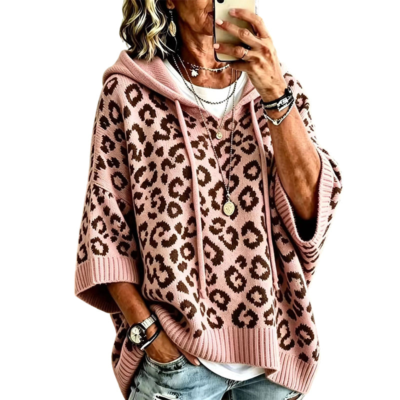 🔥 2026 Fresh Drops | Flat 50% OFF & FREE SHIPPING Today! 💸Women’s Leopard Print Knitted Hoodie 
