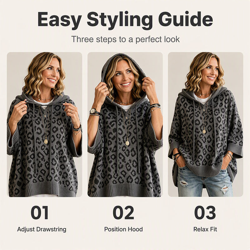 🔥 2026 Fresh Drops | Flat 50% OFF & FREE SHIPPING Today! 💸Women’s Leopard Print Knitted Hoodie 
