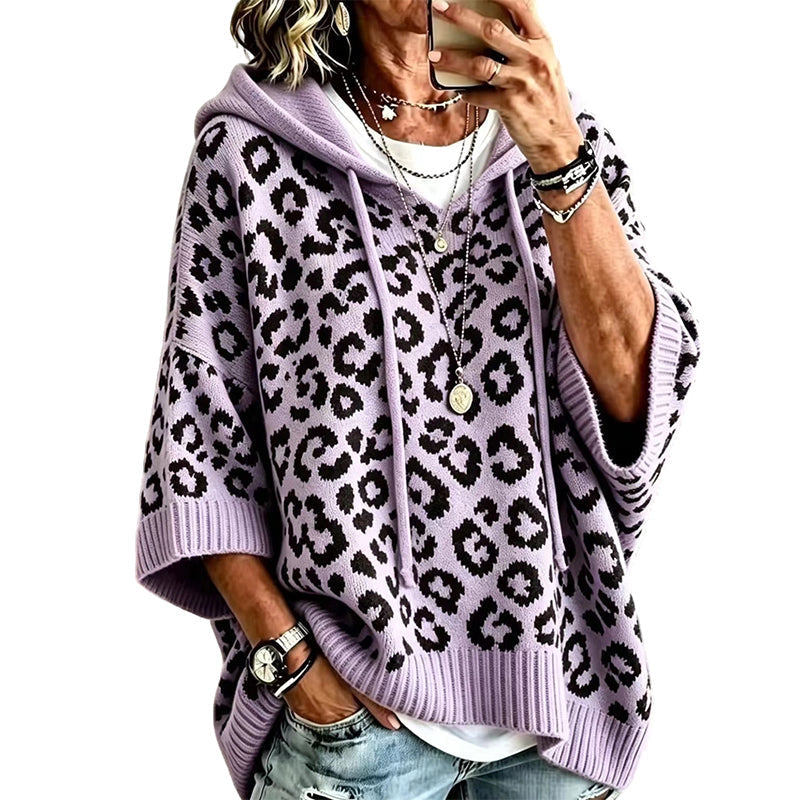 🔥 2026 Fresh Drops | Flat 50% OFF & FREE SHIPPING Today! 💸Women’s Leopard Print Knitted Hoodie 