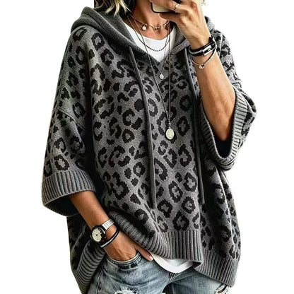🔥 2026 Fresh Drops | Flat 50% OFF & FREE SHIPPING Today! 💸Women’s Leopard Print Knitted Hoodie 