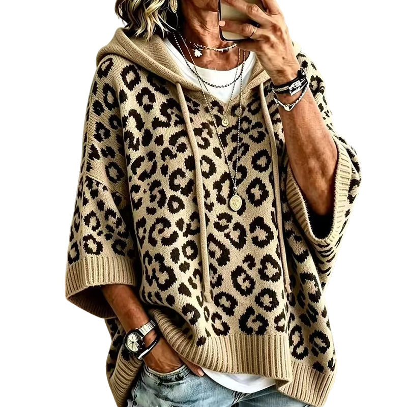 🔥 2026 Fresh Drops | Flat 50% OFF & FREE SHIPPING Today! 💸Women’s Leopard Print Knitted Hoodie 