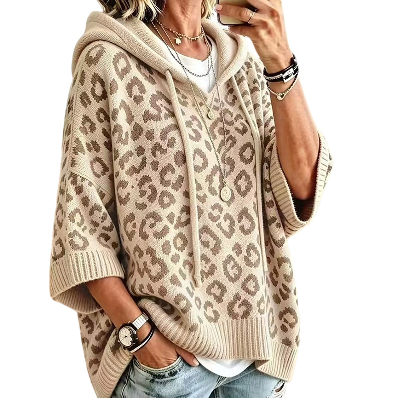 🔥 2026 Fresh Drops | Flat 50% OFF & FREE SHIPPING Today! 💸Women’s Leopard Print Knitted Hoodie 