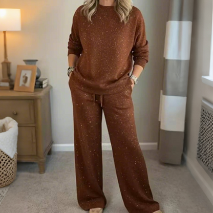 ✨💖Women's Glitter Pullover Sweater & Pants 2-Piece Set