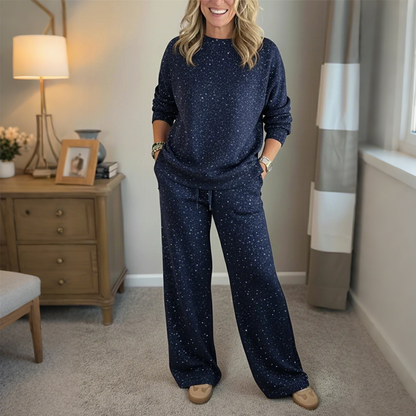 ✨💖Women's Glitter Pullover Sweater & Pants 2-Piece Set