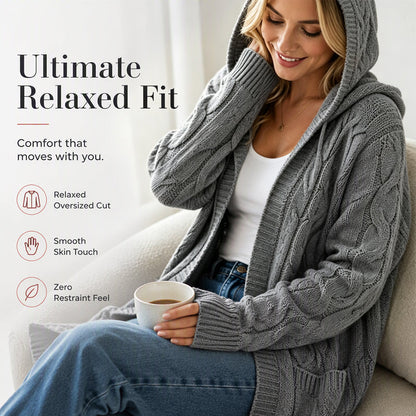 🧥Women's Long Hooded Knit Cardigan with Pockets