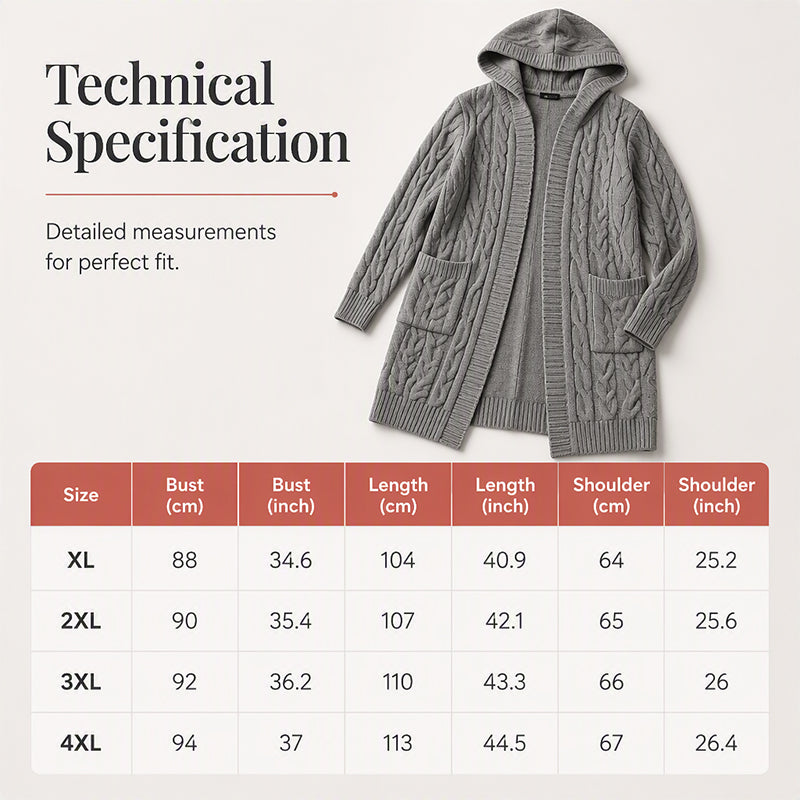 🧥Women's Long Hooded Knit Cardigan with Pockets