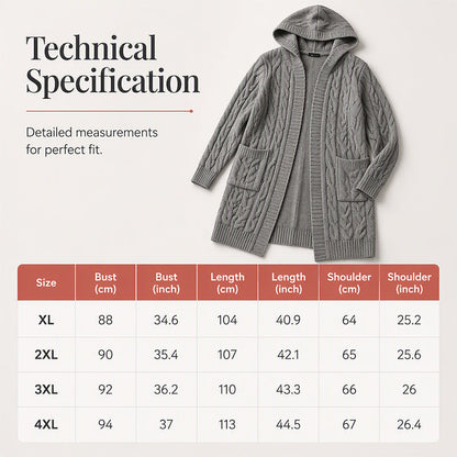 🧥Women's Long Hooded Knit Cardigan with Pockets