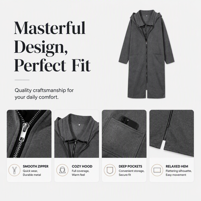 🧥 Double-Zip Detail, Easy Mid-Length Coverage | Women's Hooded Jacket