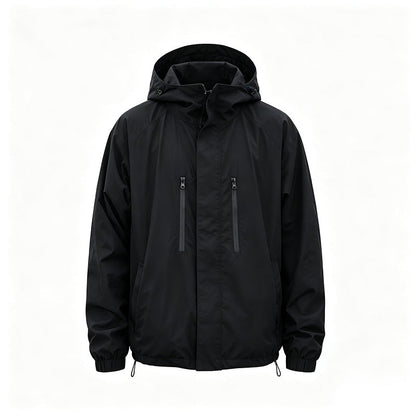 Windproof Hooded Cargo Jacket Waterproof Outdoor Streetwear Coat