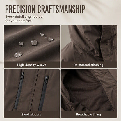Windproof Hooded Cargo Jacket Waterproof Outdoor Streetwear Coat