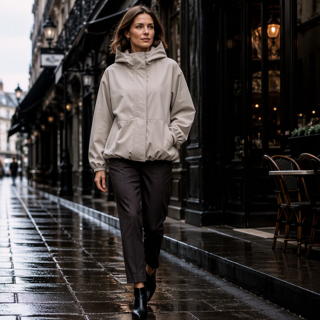 ✨ Lightweight Everyday Style | Women's Bubble-Hem Hooded Windbreaker Jacket
