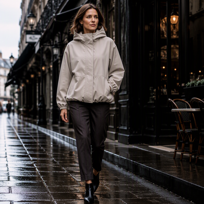 ✨ Lightweight Everyday Style | Women's Bubble-Hem Hooded Windbreaker Jacket