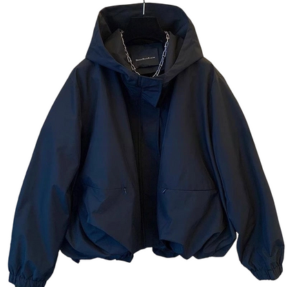 ✨ Lightweight Everyday Style | Women's Bubble-Hem Hooded Windbreaker Jacket