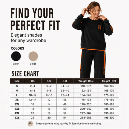 🤎 Women's Casual Sweatshirt & Wide-Leg Pants Set