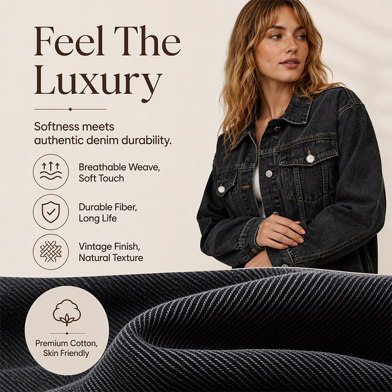 Women's Oversized Washed Denim Jacket