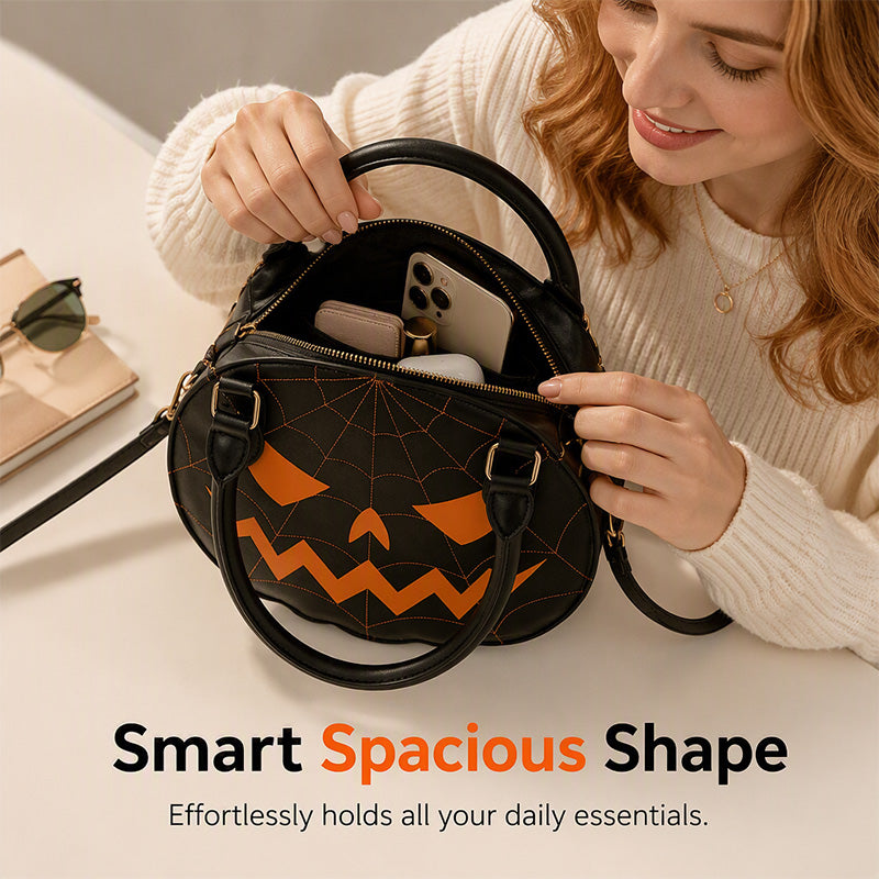 🎃 Halloween Favorite | Pumpkin Embroidered PU Leather Handbag