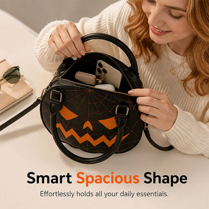 🎃 Halloween Favorite | Pumpkin Embroidered PU Leather Handbag