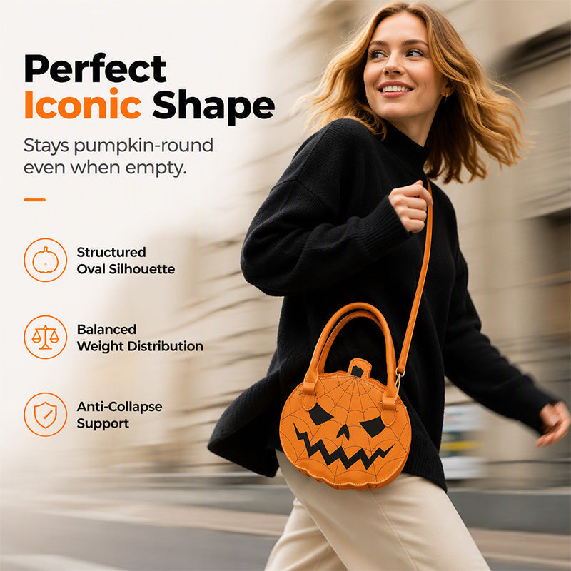 🎃 Halloween Favorite | Pumpkin Embroidered PU Leather Handbag
