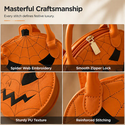 🎃 Halloween Favorite | Pumpkin Embroidered PU Leather Handbag