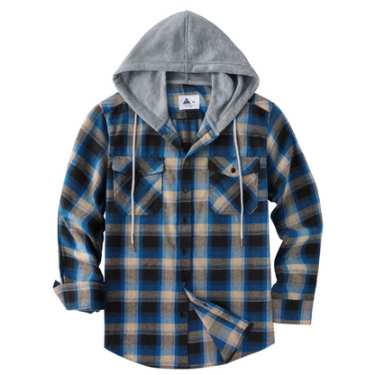 🧢Men's Plaid Flannel Hooded Shirt Jacket – Warm, Comfortable & Effortlessly Stylish