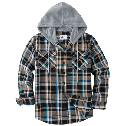 🧢Men's Plaid Flannel Hooded Shirt Jacket – Warm, Comfortable & Effortlessly Stylish