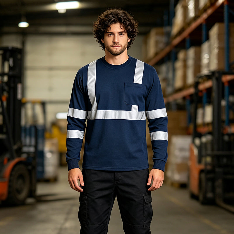 🦺 Stay Seen, Stay Comfortable | Men's High-Visibility Reflective Work Top