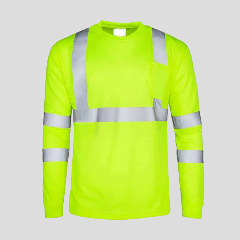 🦺 Stay Seen, Stay Comfortable | Men's High-Visibility Reflective Work Top