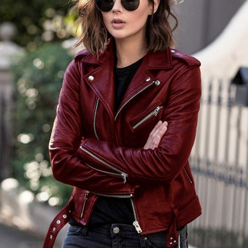 🖤 Moto Edge, Flattering Fit | Women's Cropped PU Leather Biker Jacket