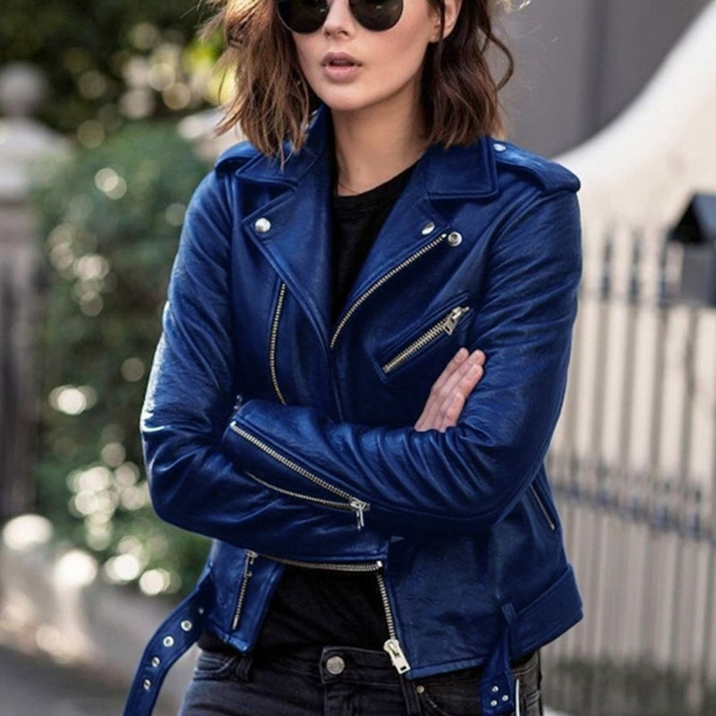 🖤 Moto Edge, Flattering Fit | Women's Cropped PU Leather Biker Jacket
