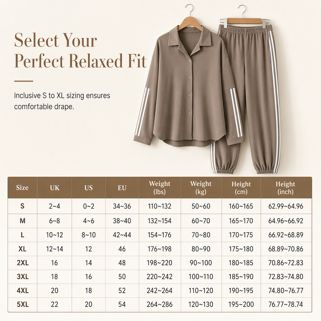 ⏰ Last Day Sale 58% Off | Women's Oversized Shirt & Side-Stripe Jogger 2-Piece Set