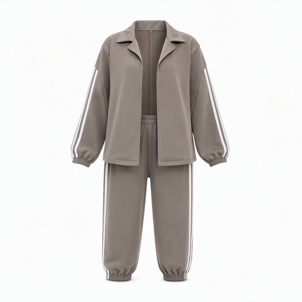 ⏰ Last Day Sale 58% Off | Women's Oversized Shirt & Side-Stripe Jogger 2-Piece Set