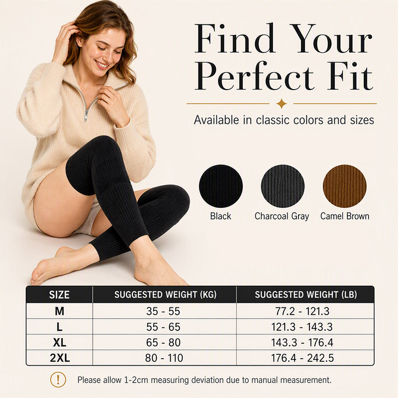 Unisex Extended Cashmere Knee Warmers