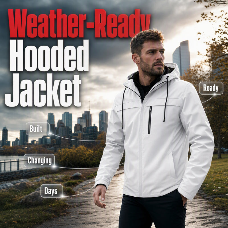 🧥 Clean Lines, Weather-Ready Coverage | Men's Lightweight Hooded Jacket