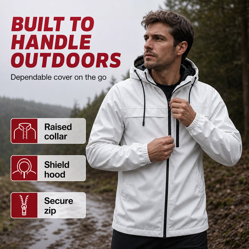 🧥 Clean Lines, Weather-Ready Coverage | Men's Lightweight Hooded Jacket
