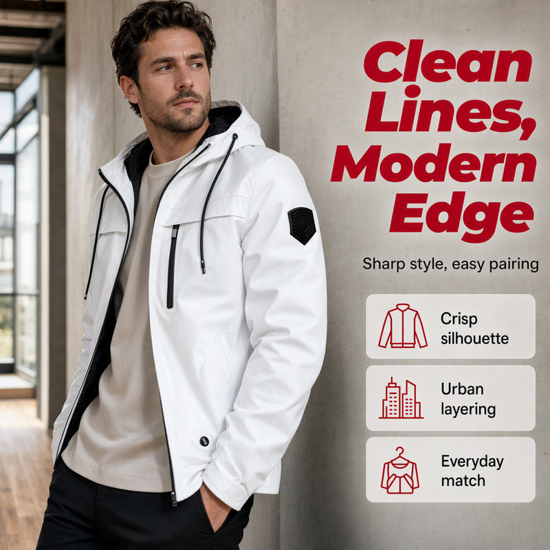 🧥 Clean Lines, Weather-Ready Coverage | Men's Lightweight Hooded Jacket