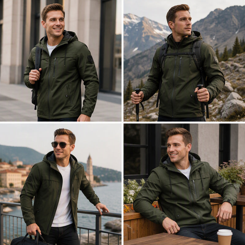 🧥 Clean Lines, Weather-Ready Coverage | Men's Lightweight Hooded Jacket
