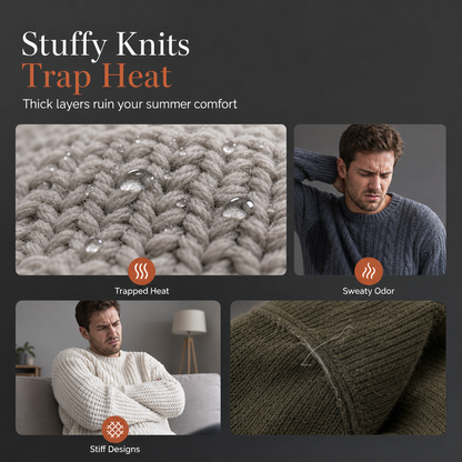 Men's Lapel Collar Hollow Out Knitted Sweater