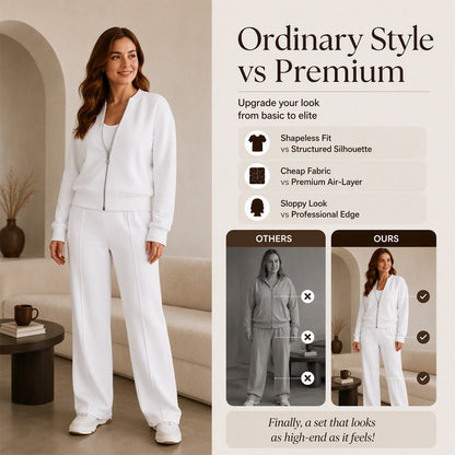 ⏳LAST DAY SALE ONLY ￡25.99!!🔥Women's Zip-Up Jacket & Straight-Leg Pants Set
