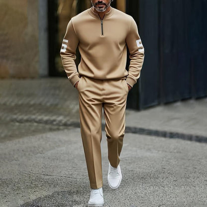 Men's Casual Half-Zip Pullover & Pants Set