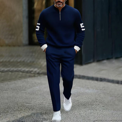 Men's Casual Half-Zip Pullover & Pants Set