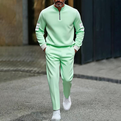 Men's Casual Half-Zip Pullover & Pants Set