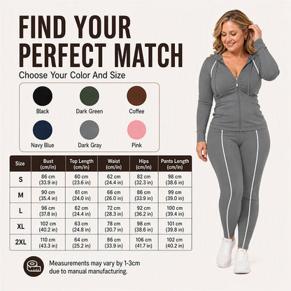 Women's Athletic Zip Up Hoodie & Leggings Set