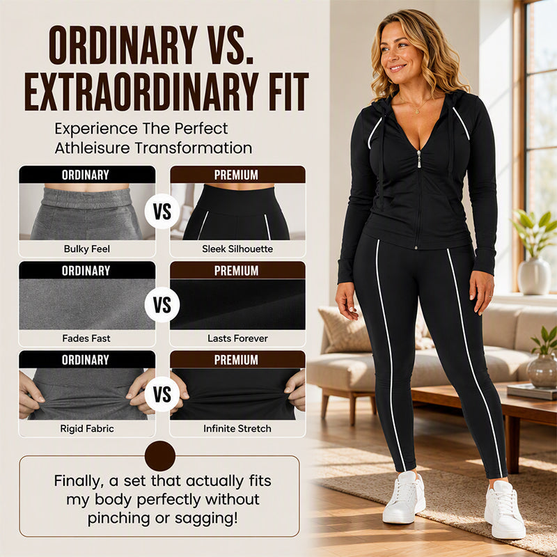 Women's Athletic Zip Up Hoodie & Leggings Set